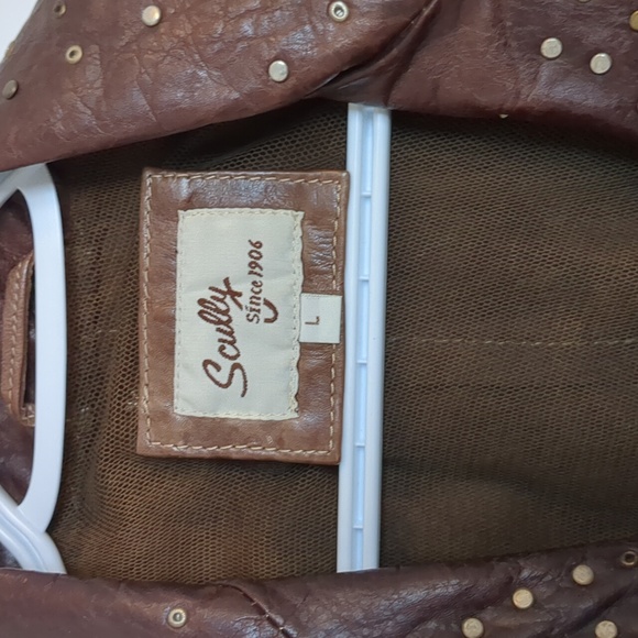 Scully Brown Leather and Studded Jacket - Picture 4 of 12